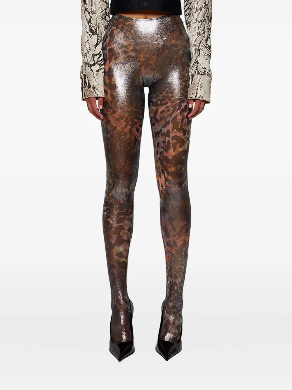 Mugler Legging met print Grijs