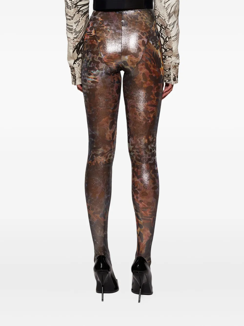 Mugler Legging met print Grijs