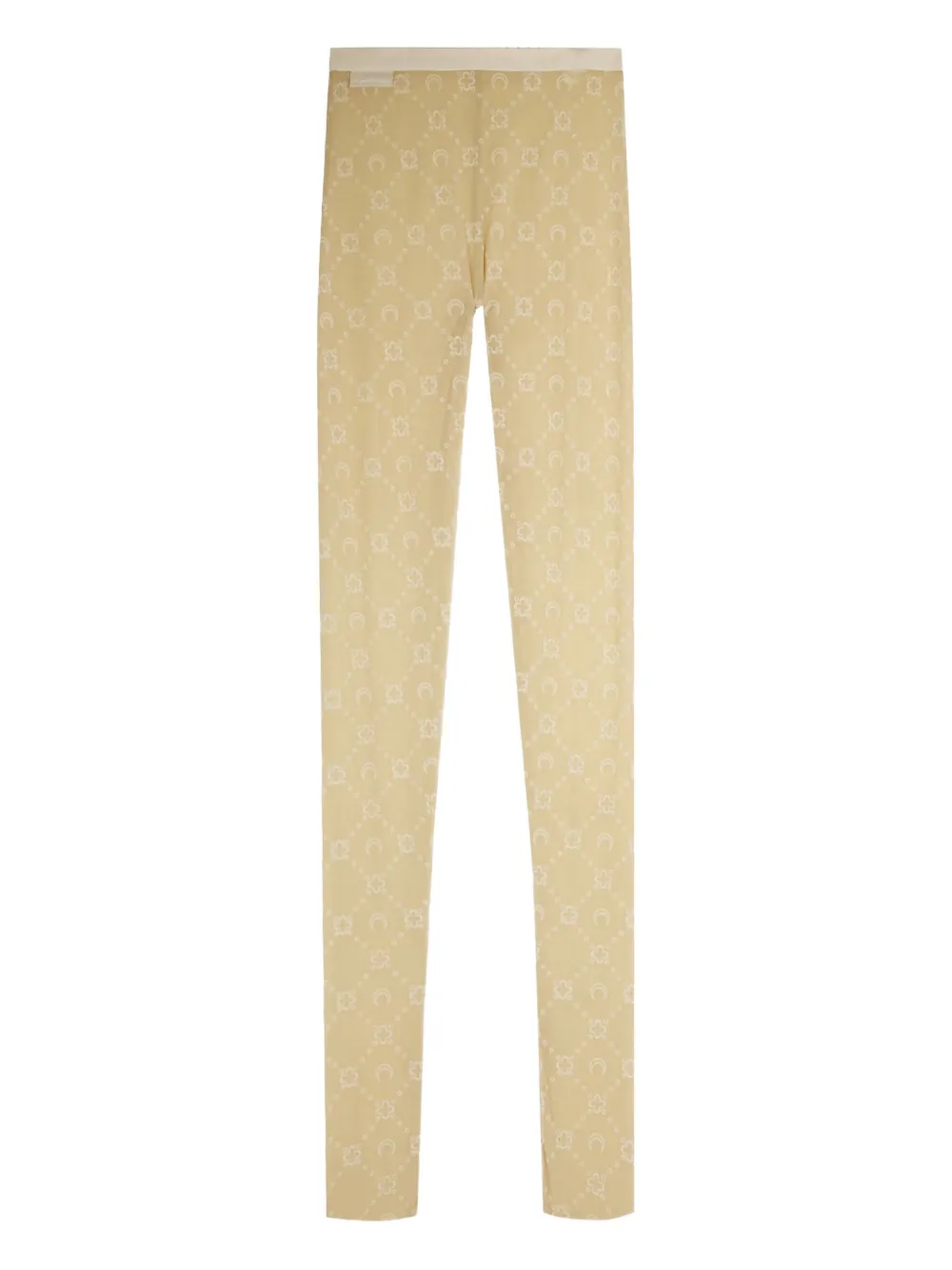 Marine Serre Moonogram-pattern Mesh Tights In Neutral