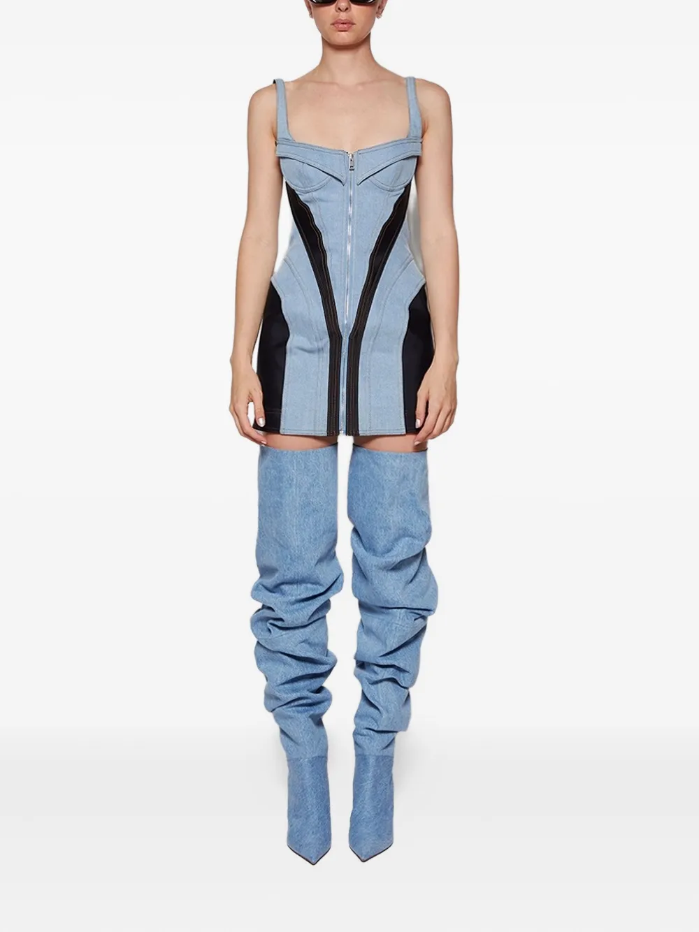 Amina Muaddi Fiona boots Blauw