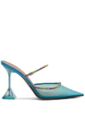 Amina Muaddi Gilda Glass 95mm mules - Blue