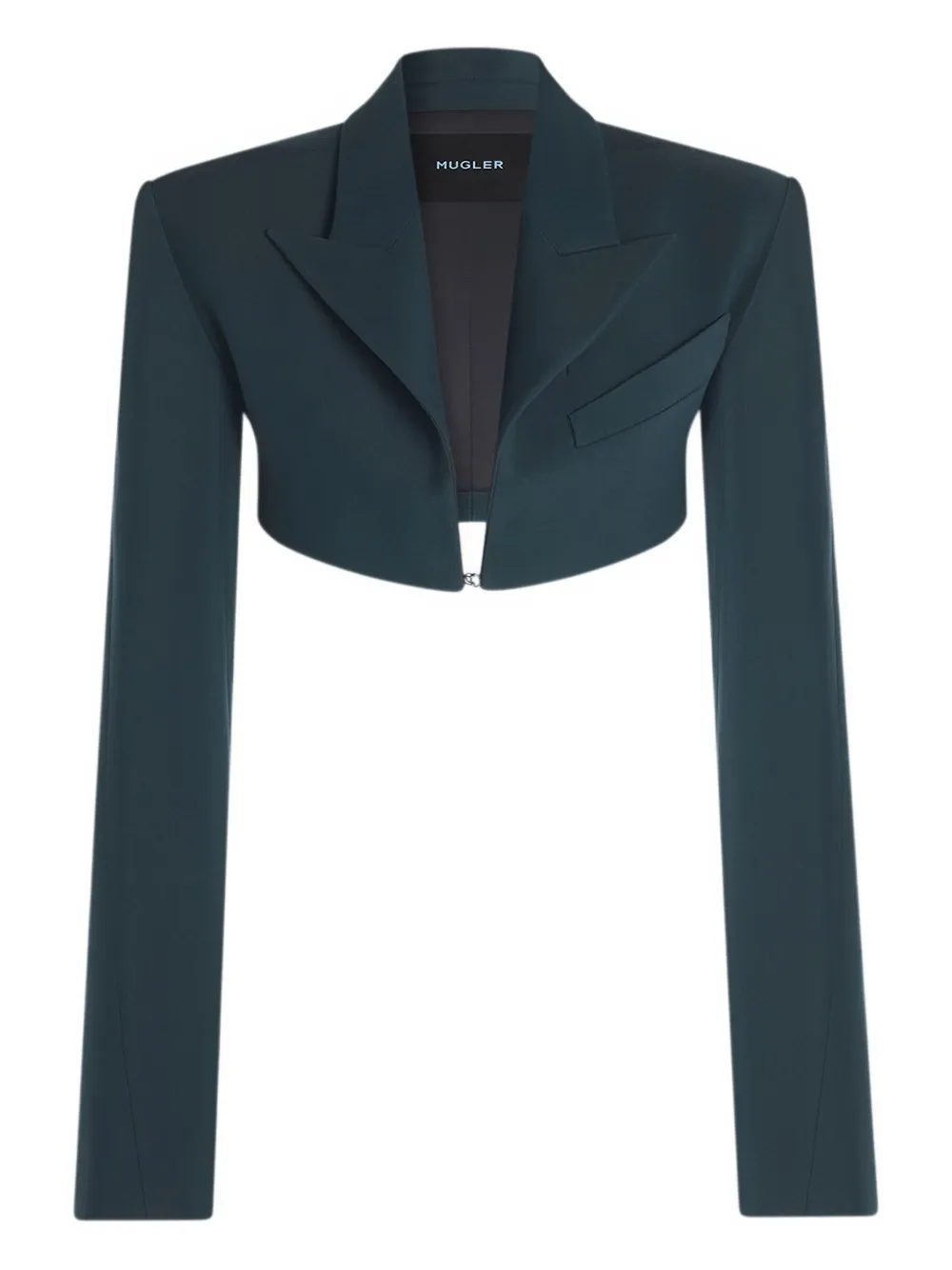 Mugler cropped hook-front blazer | Green | Image 1