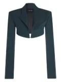 Mugler cropped hook-front blazer - Green