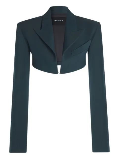 Mugler cropped hook-front blazer