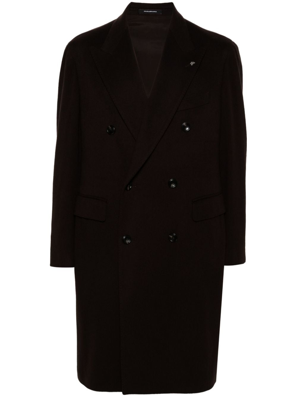 Tagliatore Double-breasted Tailored Coat In Black