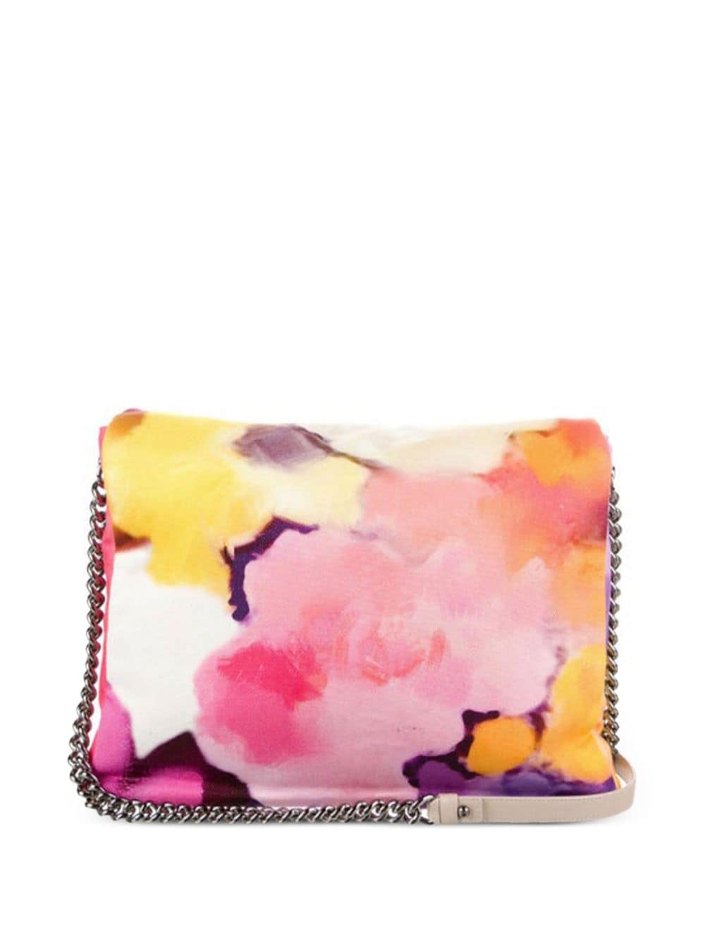 Pre-owned Chanel 2015 Maxi Floral-print Shoulder Bag In Pink