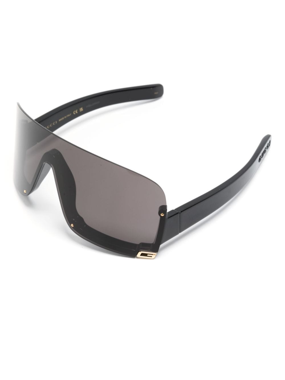 Shop Gucci Oversized Shield-frame Sunglasses In Black