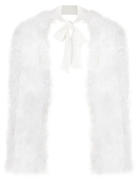 Cult Gaia Audrey feather-trim bolero jacket