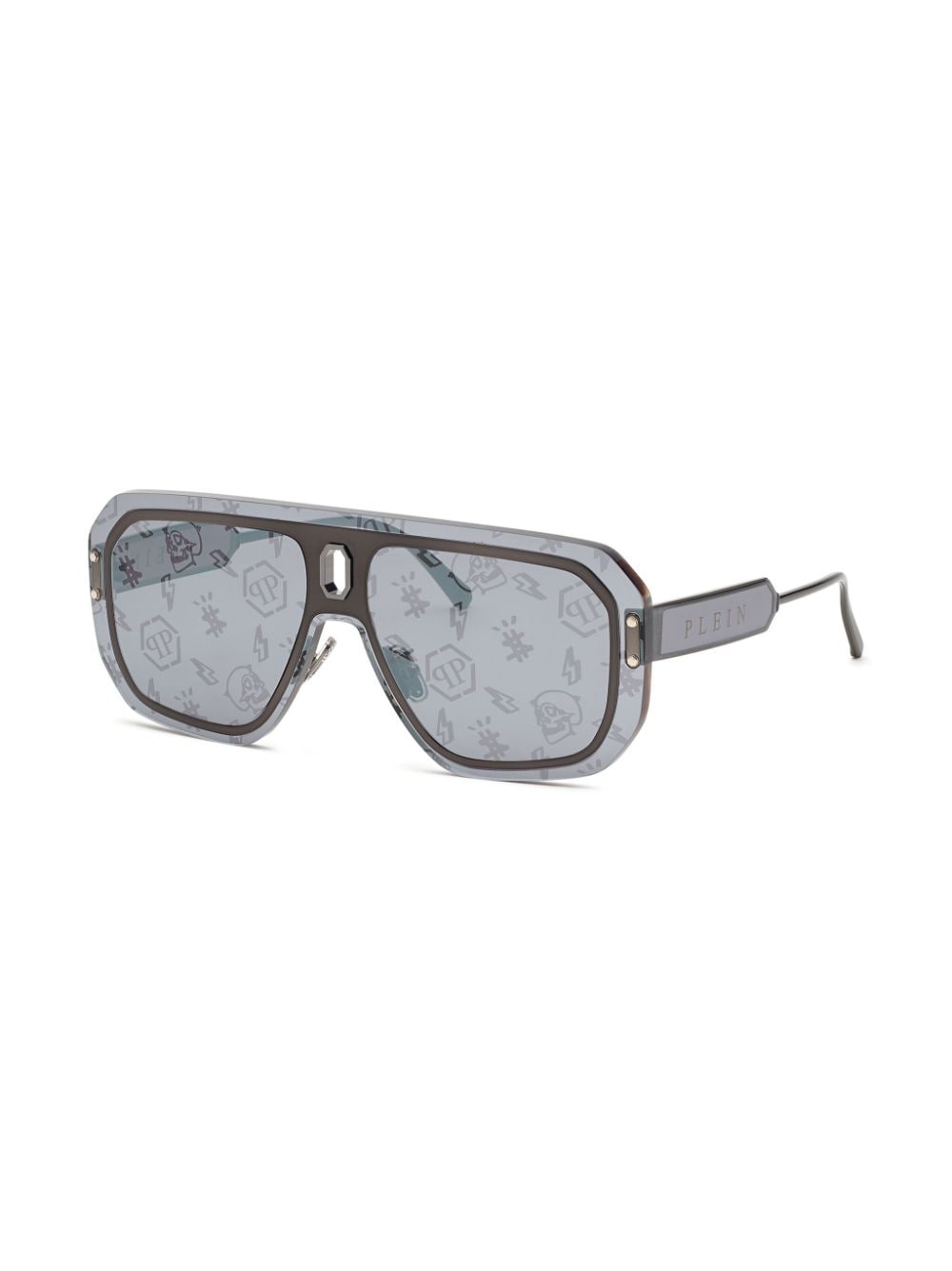 Shop Philipp Plein Adventure Oversize-frame Sunglasses In Grey