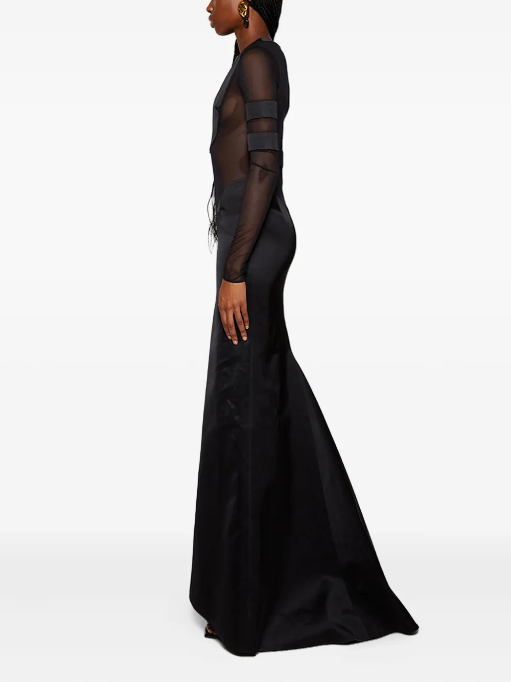 Laquan Smith Scoop-neck Gown In Black