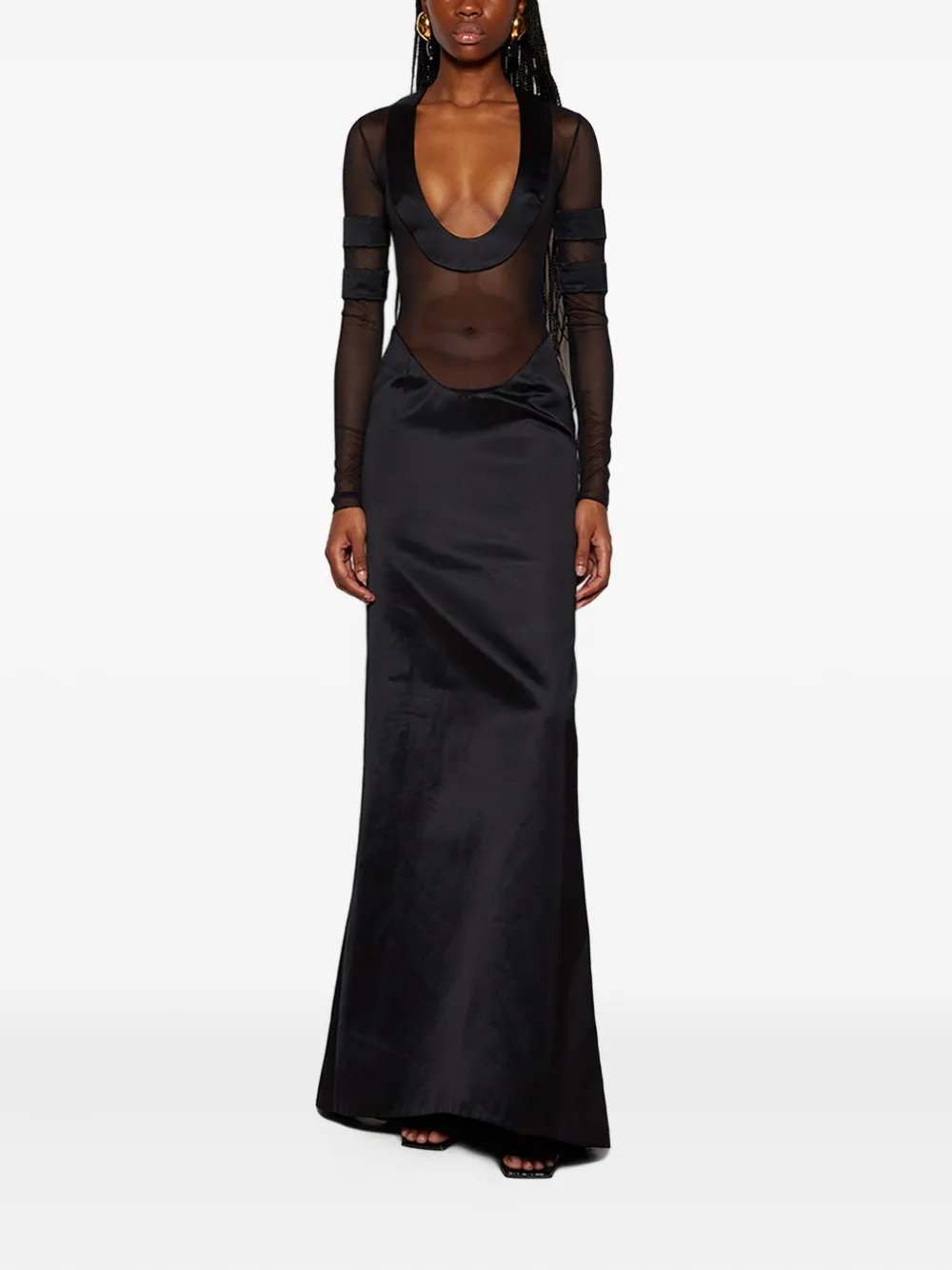 Laquan Smith Scoop-neck Gown In Black