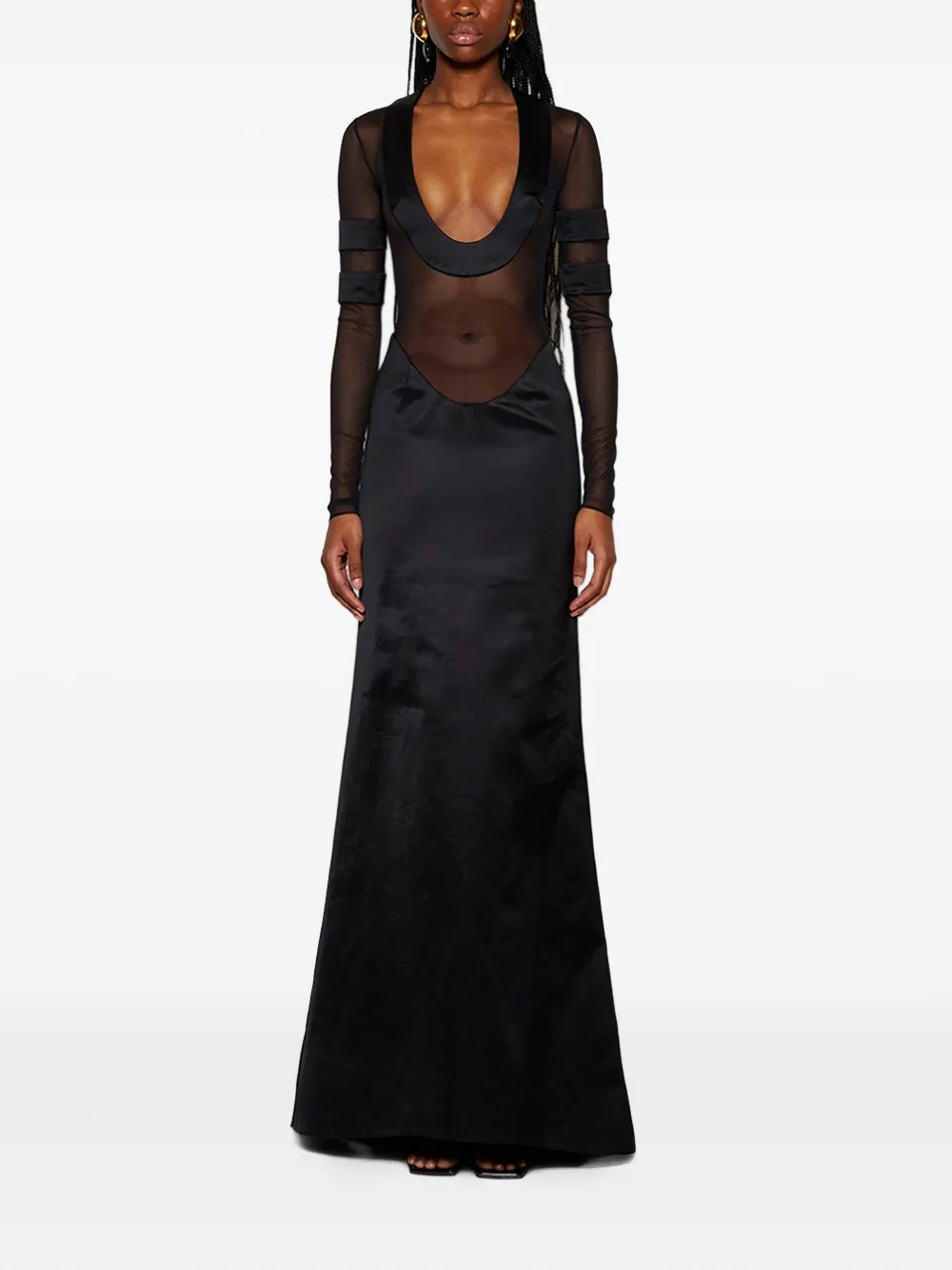 Laquan Smith Scoop-neck Gown In Black