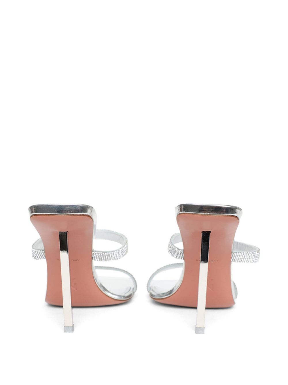 Shop Amina Muaddi Rih Slipper 95mm Sandals In Silver