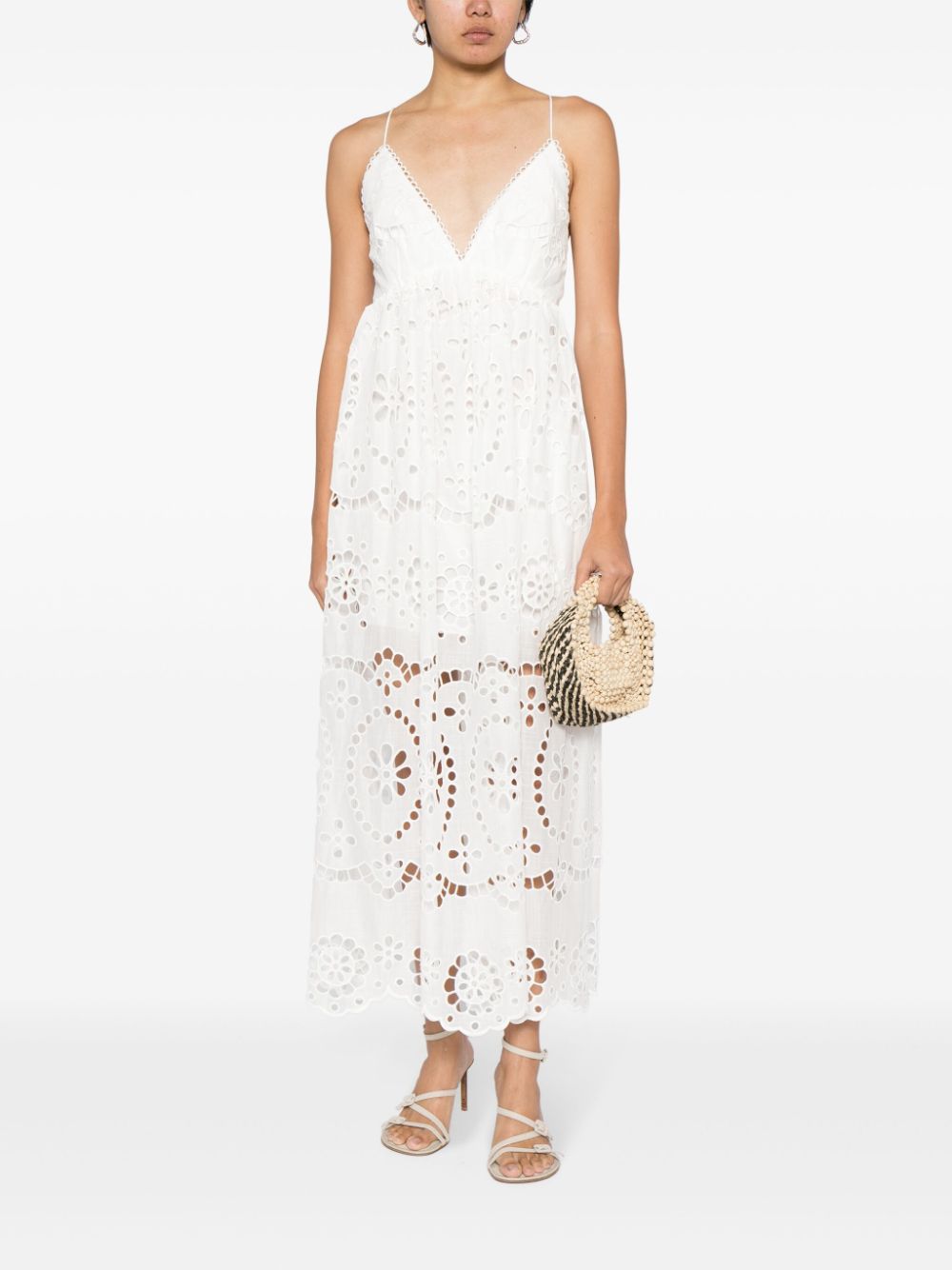 ZIMMERMANN Lexi embroidered slip dress - Wit