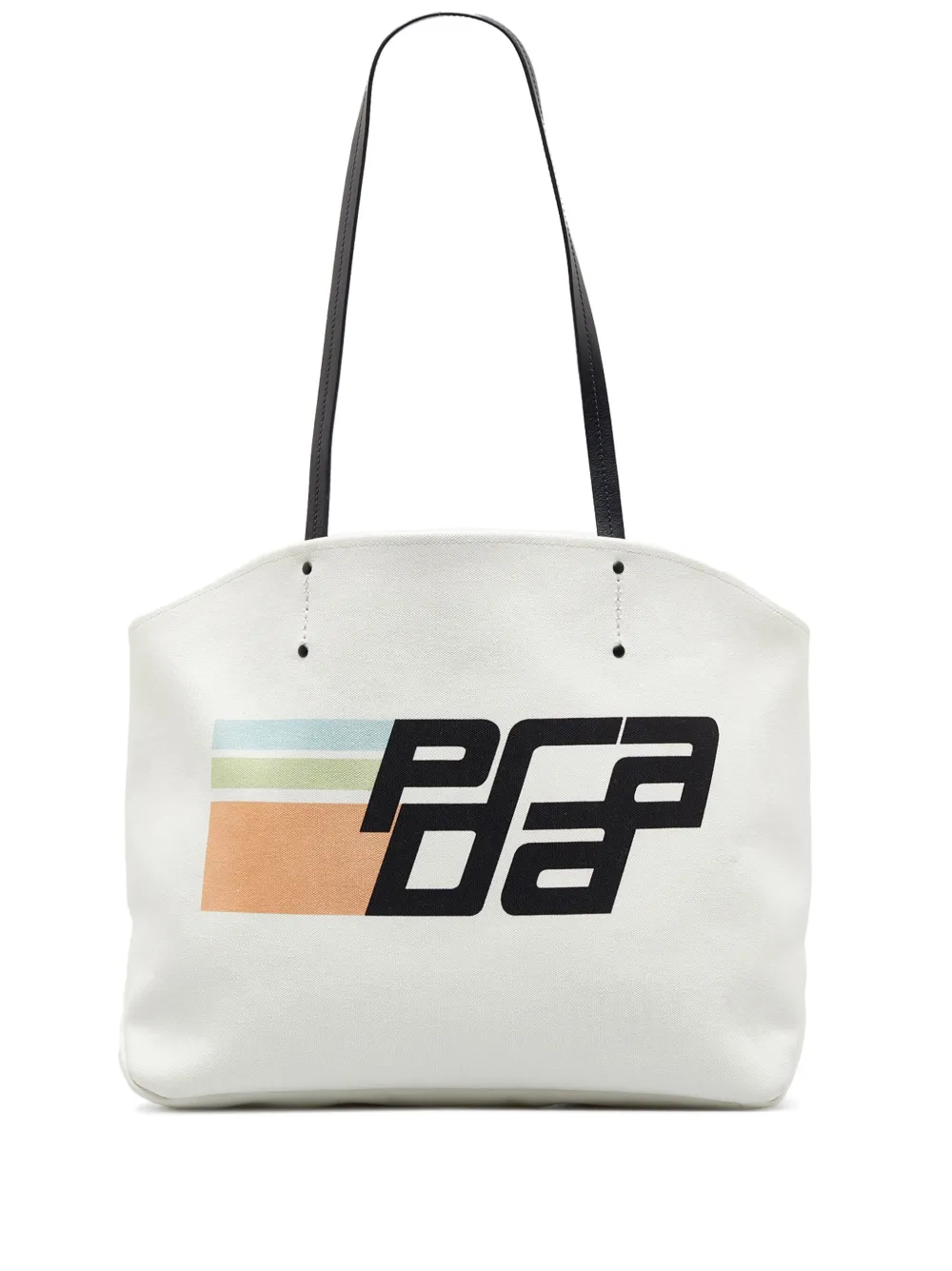 Pre-owned Prada 2010-present  Canapa Racing Logo Shopping Tote In White