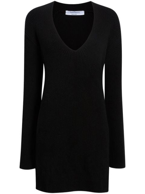 Another Tomorrow V-neck ribbed-knit jumper