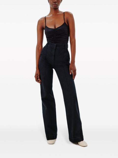 slim-cut shirred bodysuit