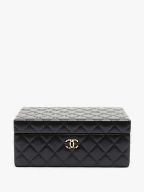 CHANEL Pre-Owned diamond-quilted leather jewellery box