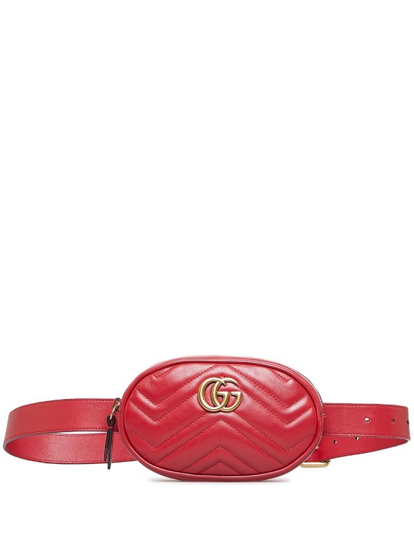 Pre-owned Leather Belt Bag In Red