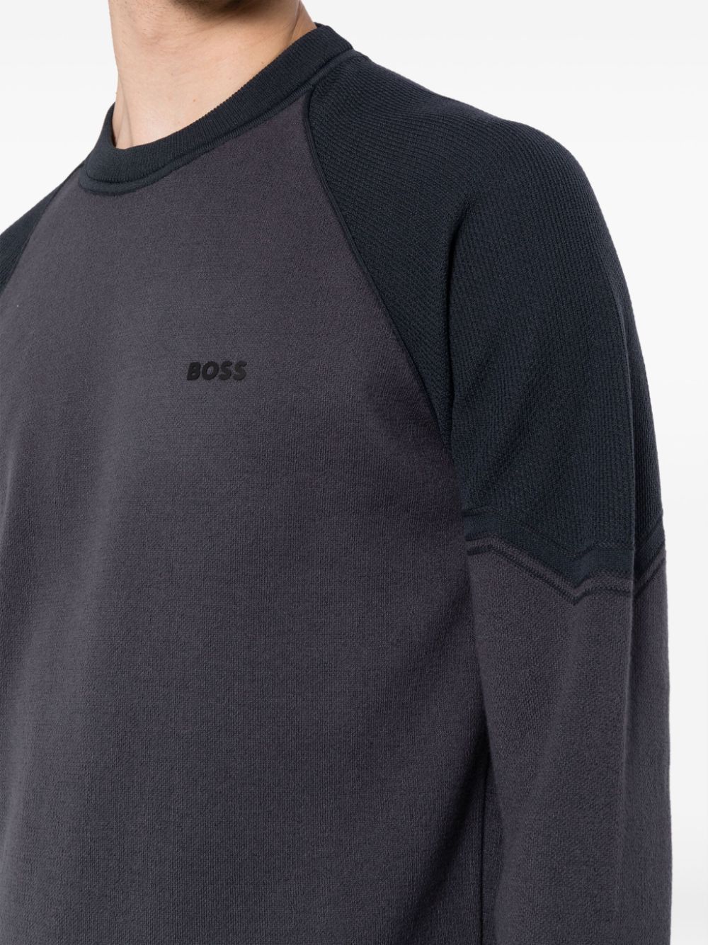 BOSS Relka sweater met ronde hals Grijs