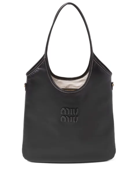 Miu Miu Ivy tote med logo-applikation