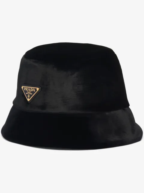 Prada sombrero de pescador con logo triangular