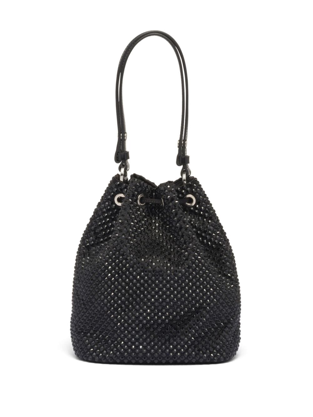 Prada crystal-embellished drawstring mini bag - Zwart