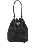 Prada crystal-embellished drawstring bucket bag - Black
