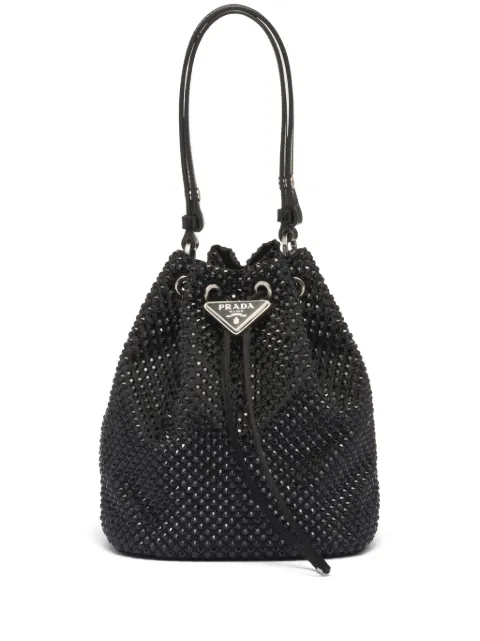 Prada bolsa bucket con detalles de cristal y cordones