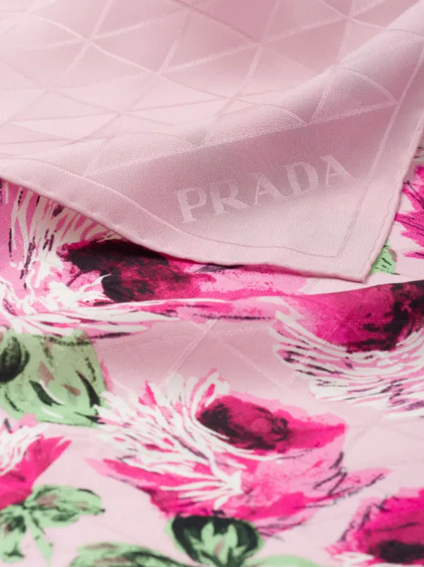 Prada Foulard a Fiori | Rosa | FARFETCH IT