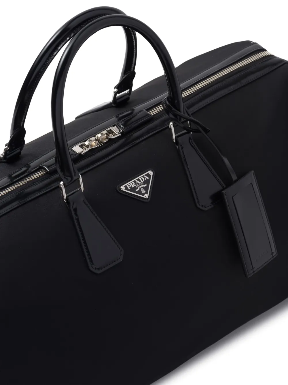 Prada Duffeltas met logoplakkaat Zwart