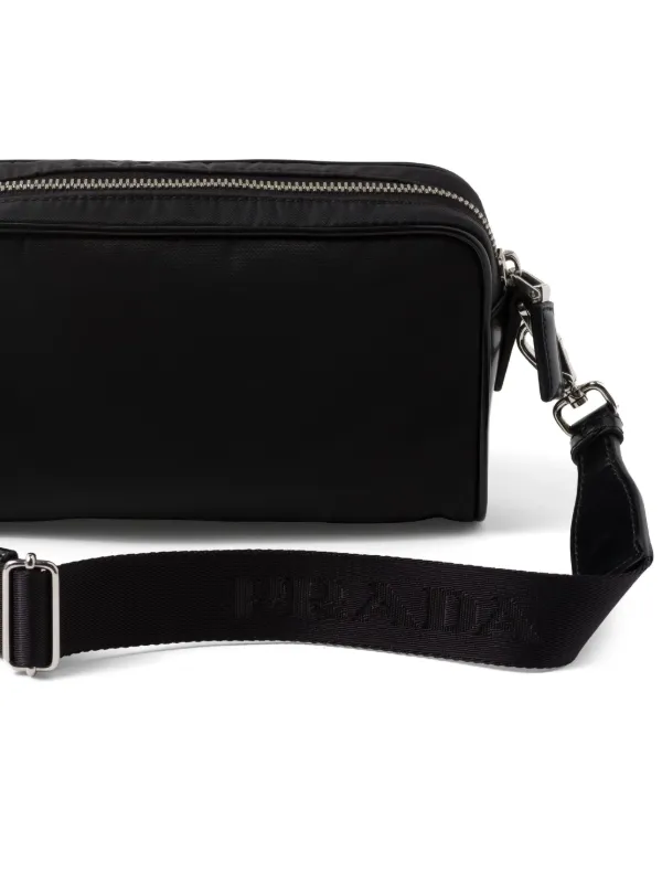 Prada Bandolera triangle-logo Messenger Bag | Black