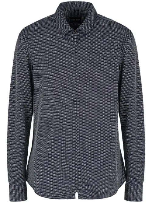Chemise zippée à motif géométrique - Giorgio Armani - Modalova