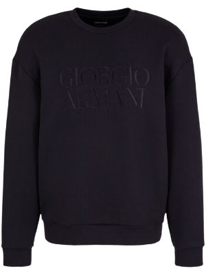 Giorgio Armani logo embroidered round neck Jumper Farfetch