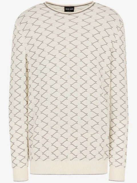 Giorgio Armani suéter con bordado en zigzag