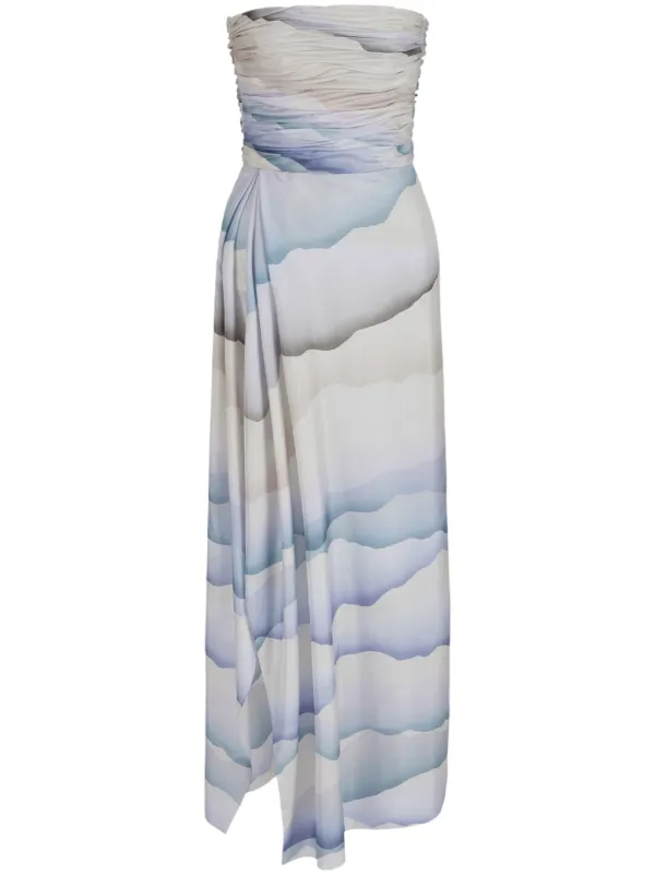 Giorgio Armani abstract pattern Silk Dress Farfetch