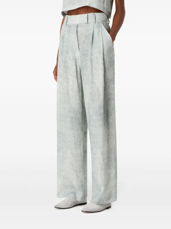 Giorgio Armani slub effect Linen Trousers Farfetch