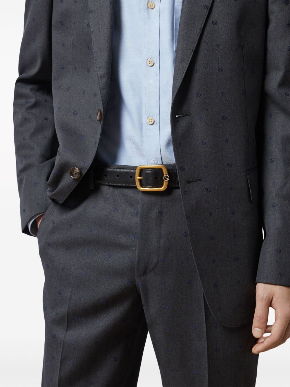 Shop Gucci Buckle-fastening Leather Belt In Black