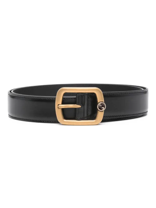 Gucci Interlocking G buckle Leather Belt Black FARFETCH CA