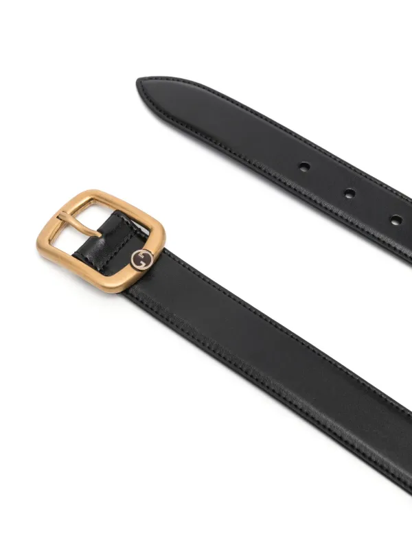 Gucci men's black leather belt on sale