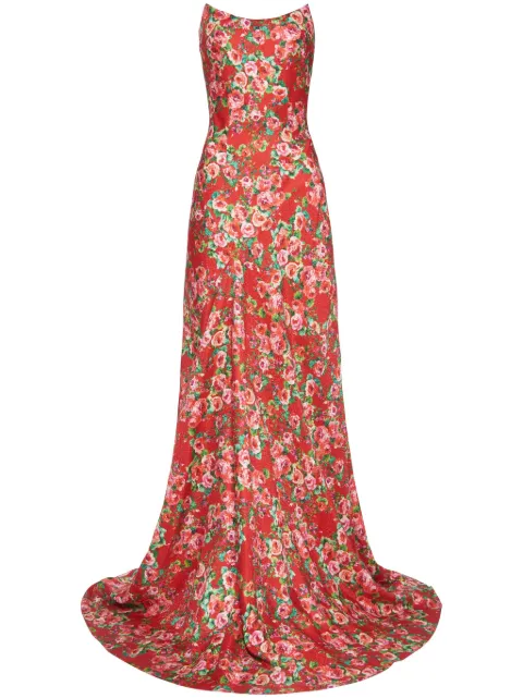 Markarian Tallulah rose-print silk gown