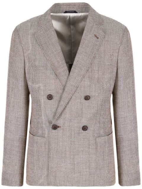 Giorgio Armani interwoven virgin wool-blend blazer Men