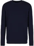 Giorgio Armani chevron-knit wool-blend jumper - Blue
