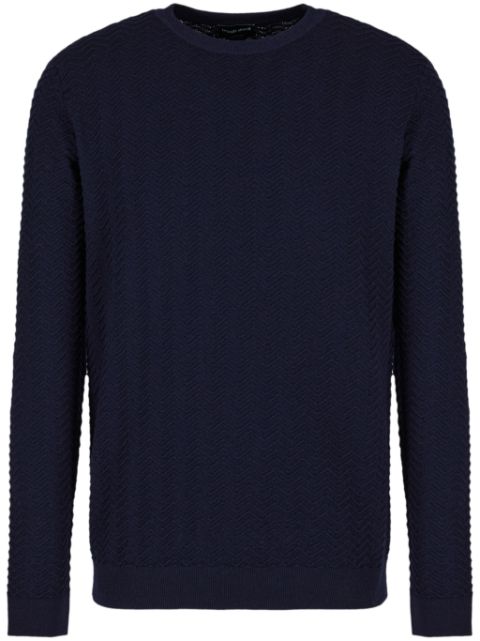 Giorgio Armani chevron-knit wool-blend jumper