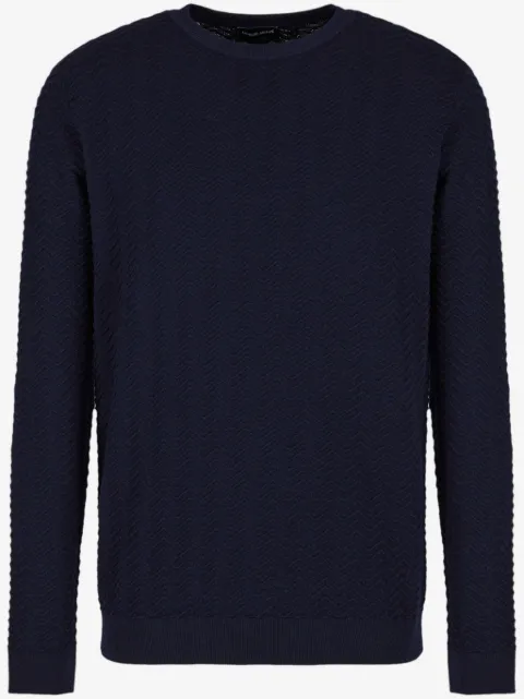 Giorgio Armani chevron-knit wool-blend jumper