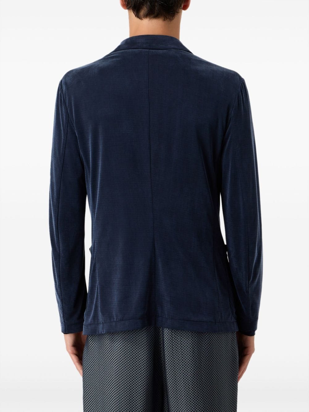 Shop Giorgio Armani Peak-lapels Single-breasted Blazer In Blau