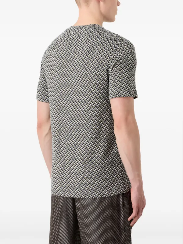 Tシャツ・カットソー RONRON FIGURE SHAPE APPLIQUE T SHIRT GREY RR25BST4225GR Giorgio Armani chevron-pattern Jacquard T-shirt | Grey