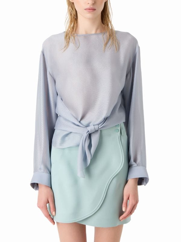 Giorgio Armani knot detail Silk Blouse Farfetch