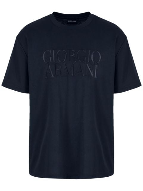 Giorgio Armani logo-embroidered cotton T-shirt