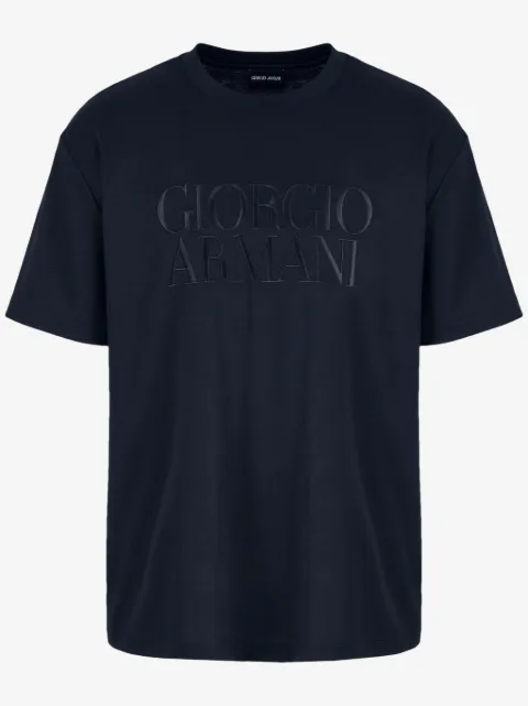 Giorgio Armani logo-embroidered cotton T-shirt